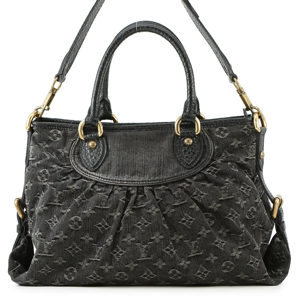 Louis Vuitton Monogram Denim Neo Cabby Handbag Shoulder Bag Black